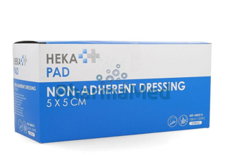 Image de Compresses non-adhérentes HEKA - 5x5cm - 100pc